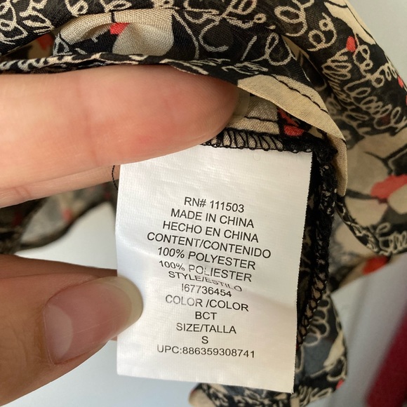 Lily Rose Black Floral Sheer Peplum Blouse Size: S - Picture 6 of 7